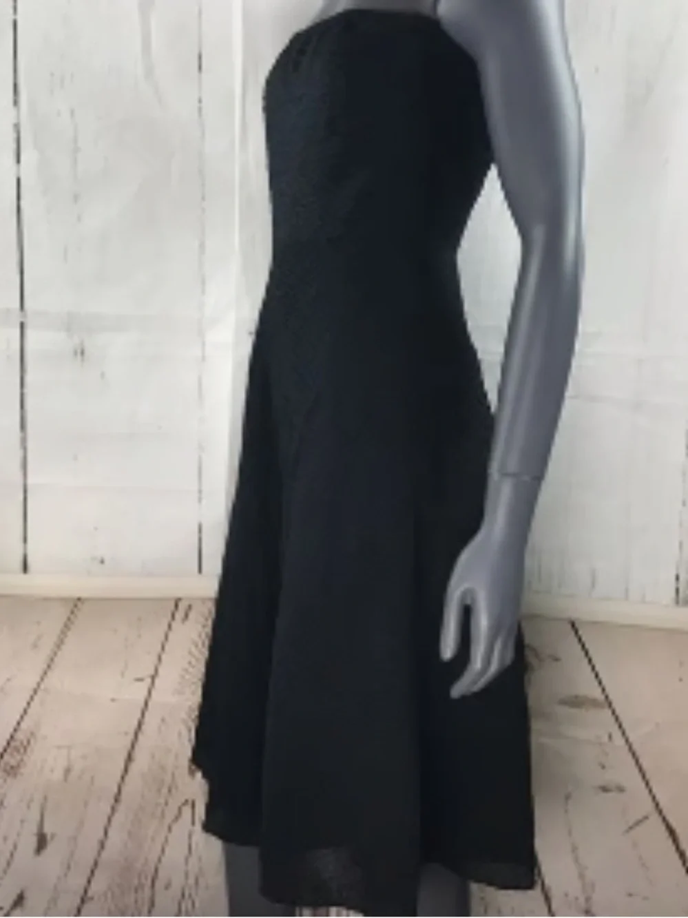 J. Crew Strapless Black A-Line Midi Dress